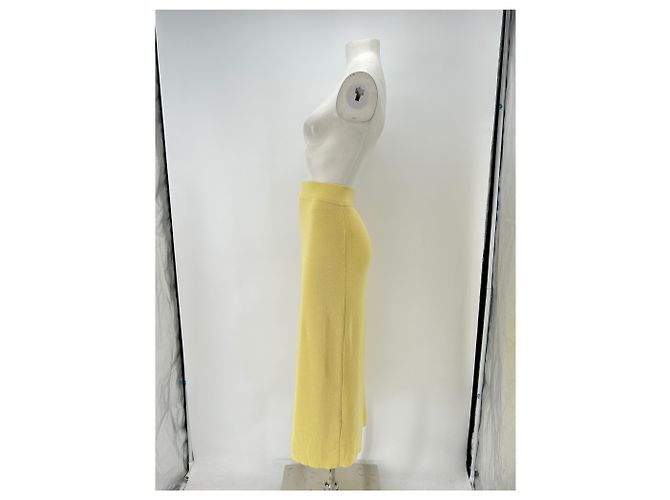 Autre Marque Falda larga amarilla de viscosa ANCOSTI Amarillo - vista 4