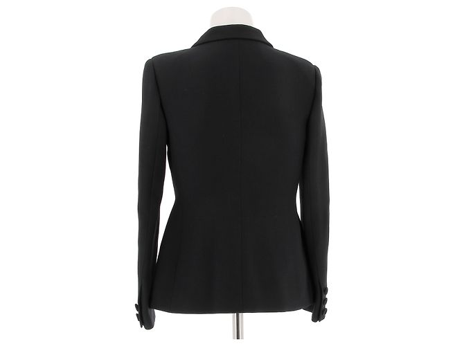 Christian Dior Bar Jacke aus Wolle und Seide Schwarz - Ansicht 2