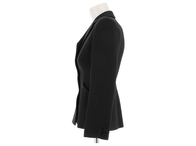 Christian Dior Bar Jacke aus Wolle und Seide Schwarz - Ansicht 4