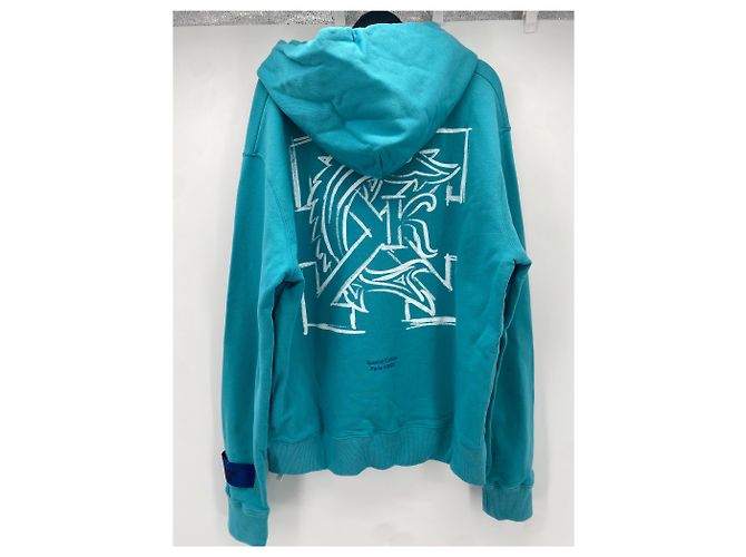 Off White Türkiser bedruckter Sweatshirt - Ansicht 2