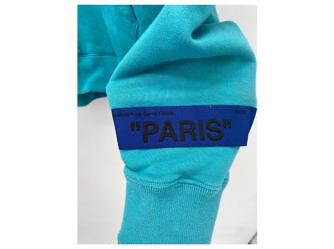 Off White Türkiser bedruckter Sweatshirt - Ansicht 5