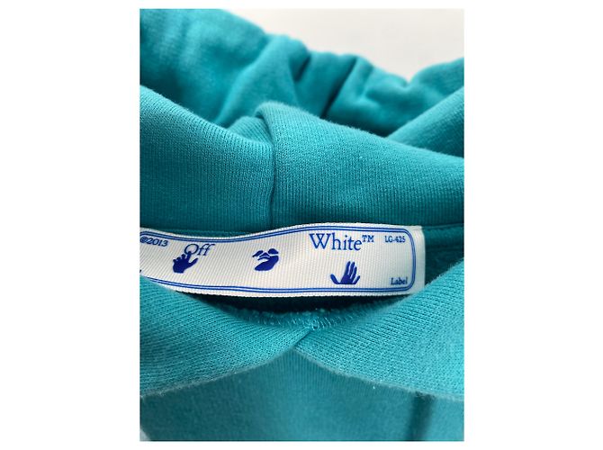 Off White Türkiser bedruckter Sweatshirt - Ansicht 6