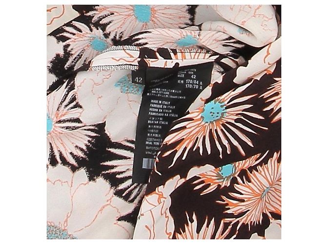 Abito midi stampato multicolore Prada marrone viscosa - vista 7