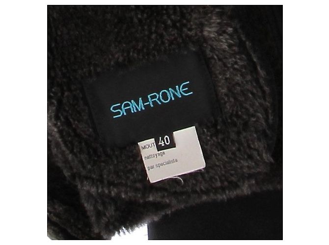 Sam Rone Schwarze Schafslederjacke mit Fuchsfellkragen - Ansicht 5