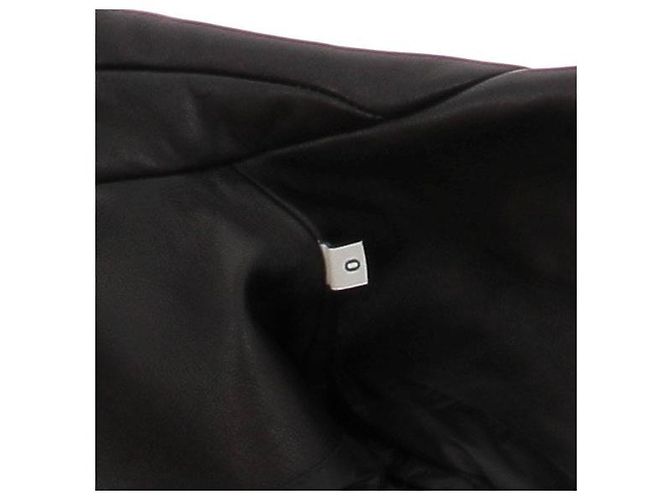 Moncler Black Leather Down Jacket - view 6
