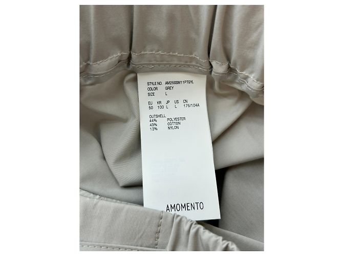Autre Marque AMOMENTO Weite Hose Hellgrau - Ansicht 4