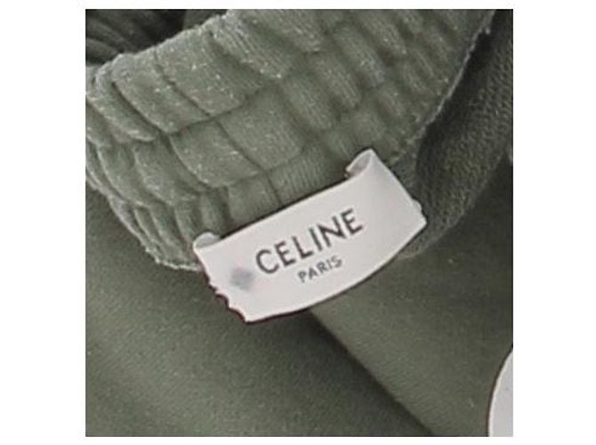 Pantalones de jogging Céline caqui de algodón con logo - vista 5
