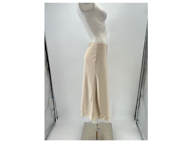 Falda de satén crema Ba&Sh Beige - vista 3