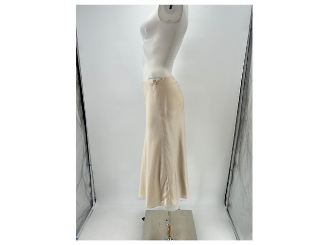 Falda de satén crema Ba&Sh Beige - vista 4