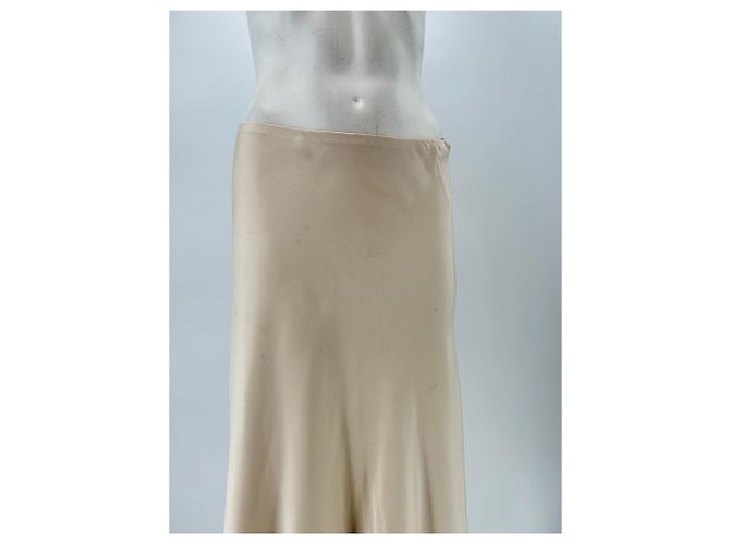 Falda de satén crema Ba&Sh Beige - vista 5