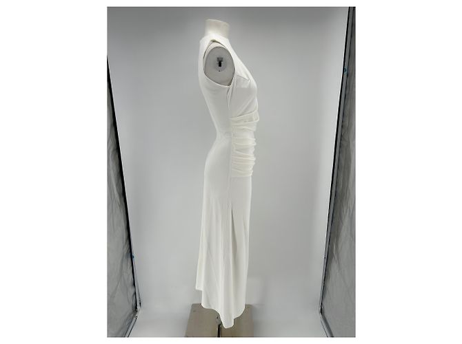 Autre Marque Vestido maxi plisado blanco - vista 3