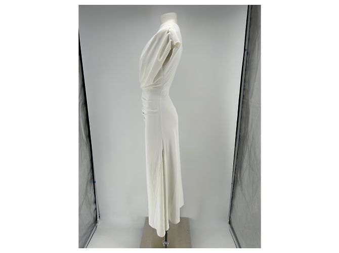 Autre Marque Vestido maxi plisado blanco - vista 4