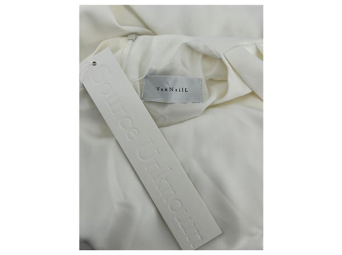 Autre Marque Vestido maxi plisado blanco - vista 5