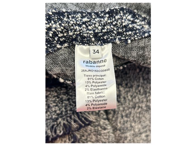 Vestido maxi de algodón azul y blanco Paco Rabanne - vista 6