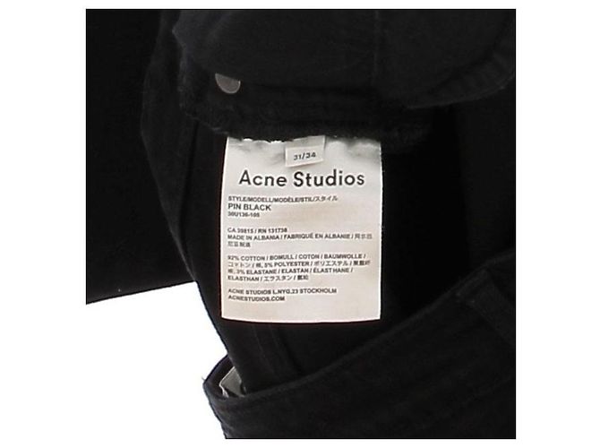 Jeans Acne in cotone neri Nero - vista 5