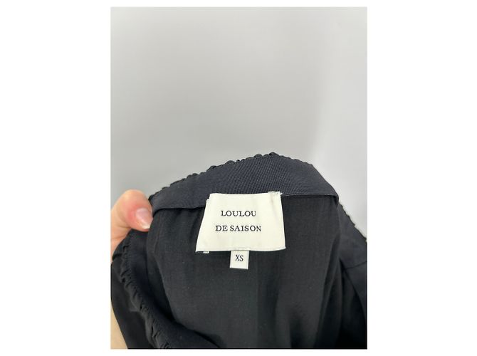 Autre Marque Falda larga negra de algodón Carmen LOULOU DE SAISON Negro - vista 6