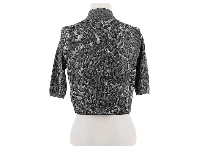 Top corto de leopardo gris en lurex Paco Rabanne - vista 2