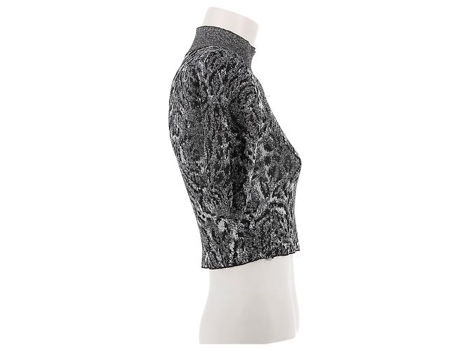 Top corto de leopardo gris en lurex Paco Rabanne - vista 3