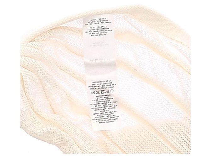 Top corto in rete arricciata crema Alaïa Bianco - vista 6