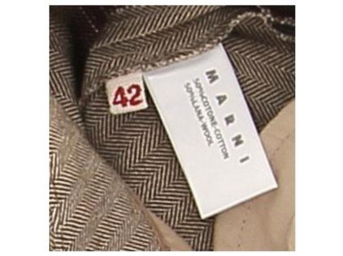 Pantalones Marni beige de algodón talla 42 - vista 6