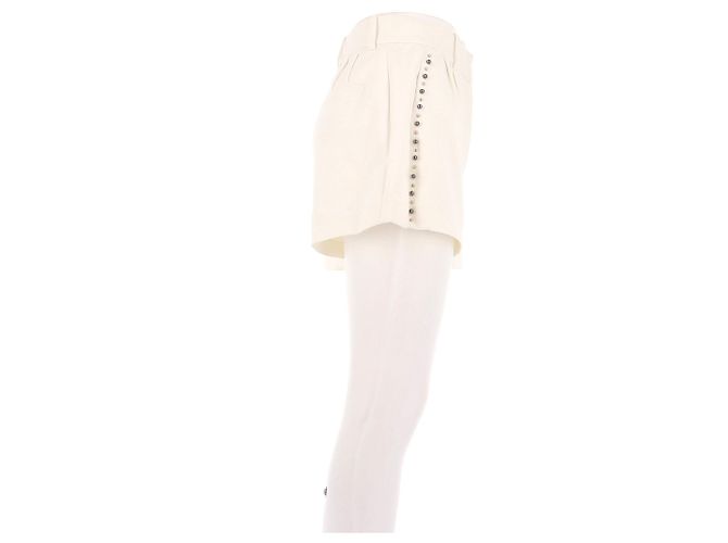 Pantaloncini bianchi in cotone con perle Versace - vista 3