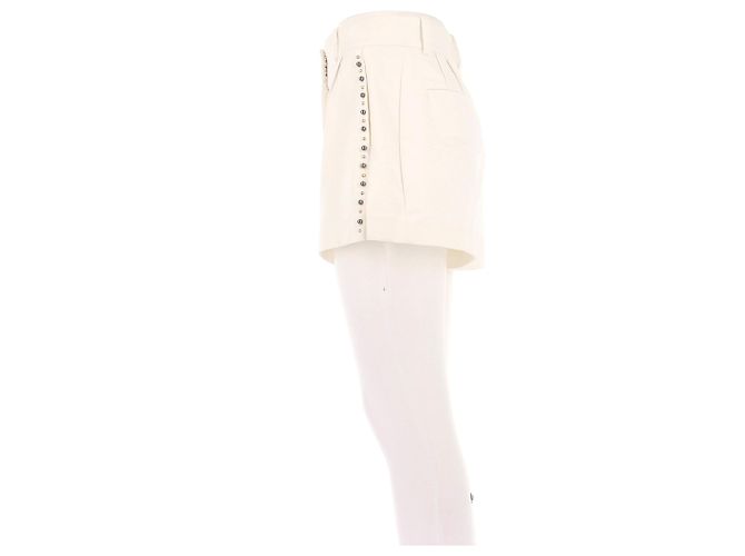 Pantaloncini bianchi in cotone con perle Versace - vista 4