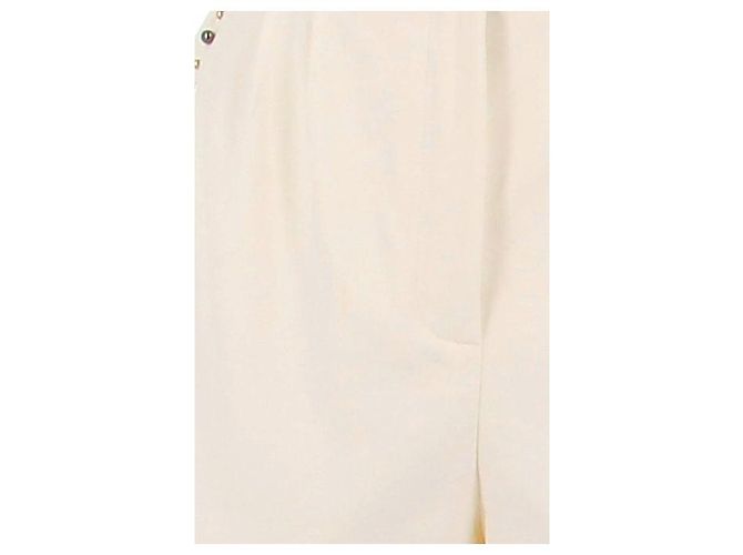 Pantaloncini bianchi in cotone con perle Versace - vista 5