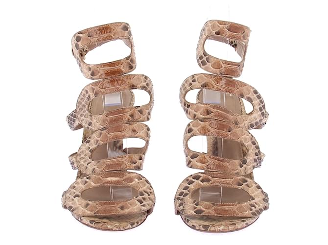Sergio Rossi Pumps aus Pythonleder Größe 38 Beige - Ansicht 4