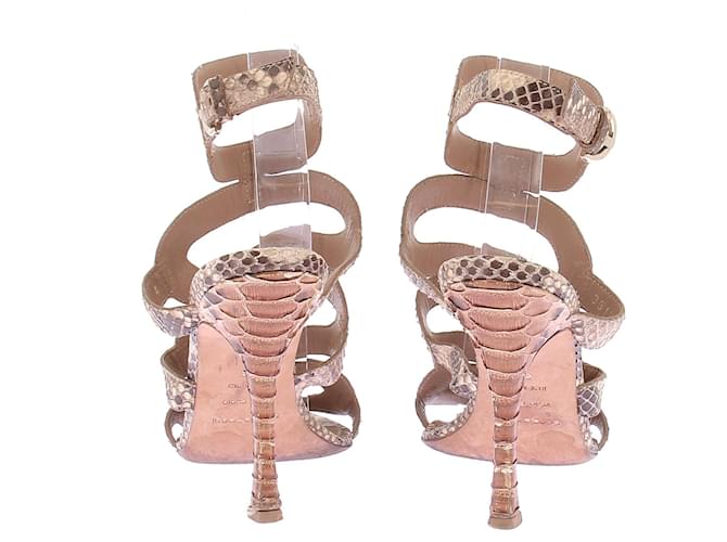 Sergio Rossi Pumps aus Pythonleder Größe 38 Beige - Ansicht 5