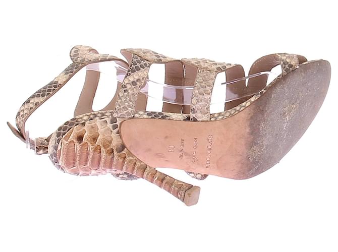 Sergio Rossi Pumps aus Pythonleder Größe 38 Beige - Ansicht 7