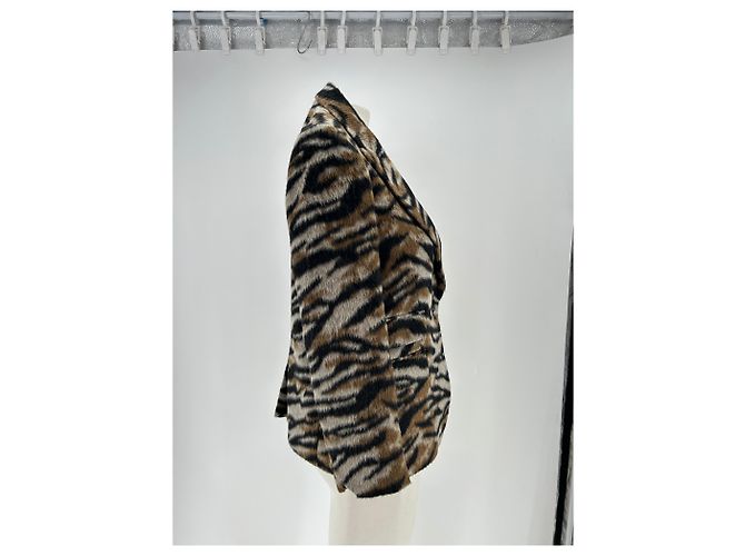 Zadig & Voltaire Blazer aus Kunstfell Zebra Print Schwarz - Ansicht 3