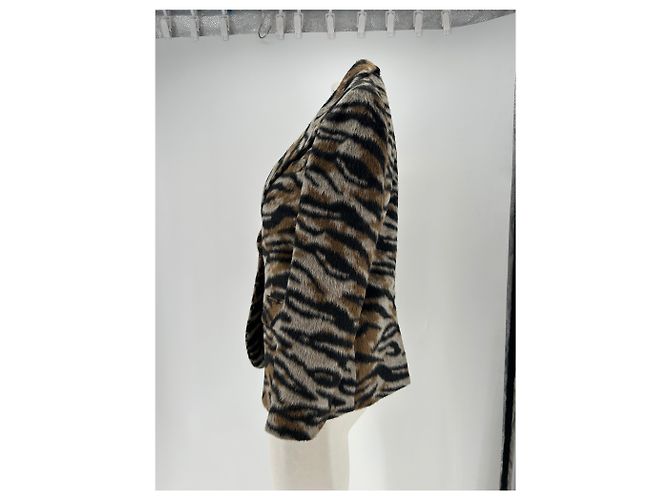 Zadig & Voltaire Blazer aus Kunstfell Zebra Print Schwarz - Ansicht 4