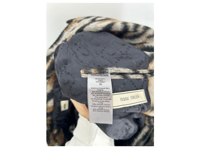 Zadig & Voltaire Blazer aus Kunstfell Zebra Print Schwarz - Ansicht 6