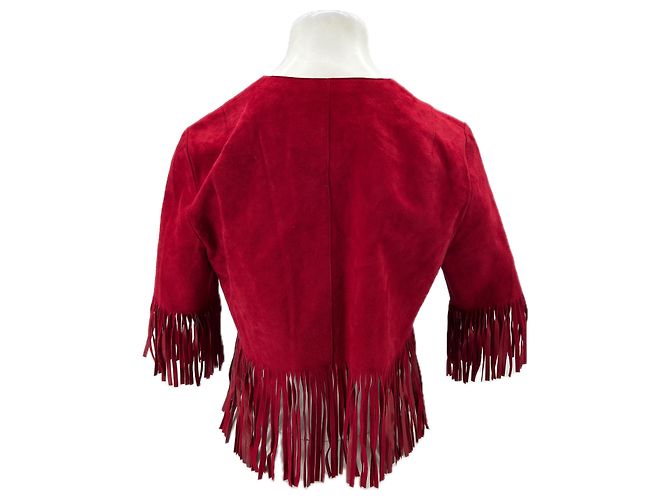 Sandro Top in camoscio e pelle rossa Rosso - vista 2