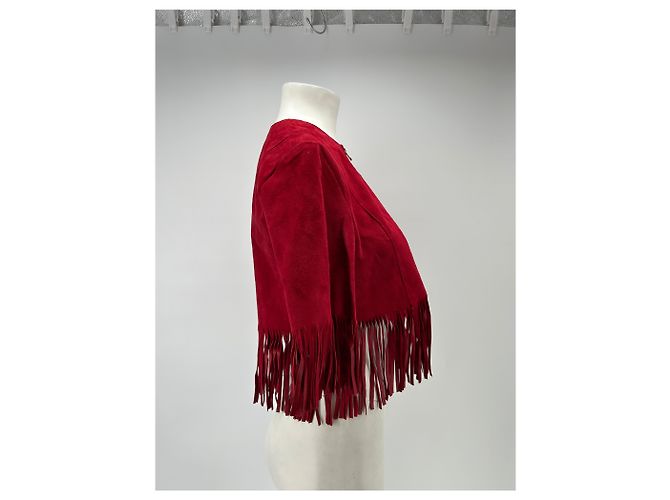 Sandro Top in camoscio e pelle rossa Rosso - vista 3