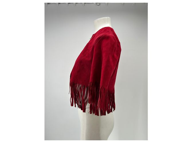 Sandro Top in camoscio e pelle rossa Rosso - vista 4