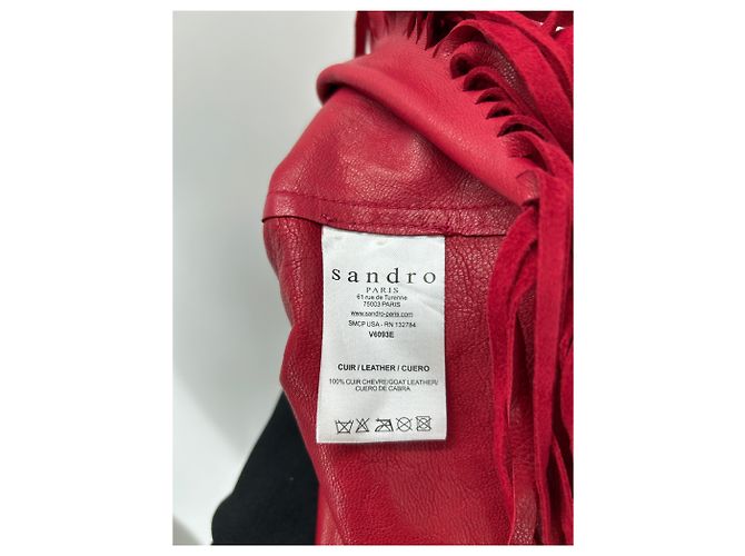 Sandro Top in camoscio e pelle rossa Rosso - vista 6