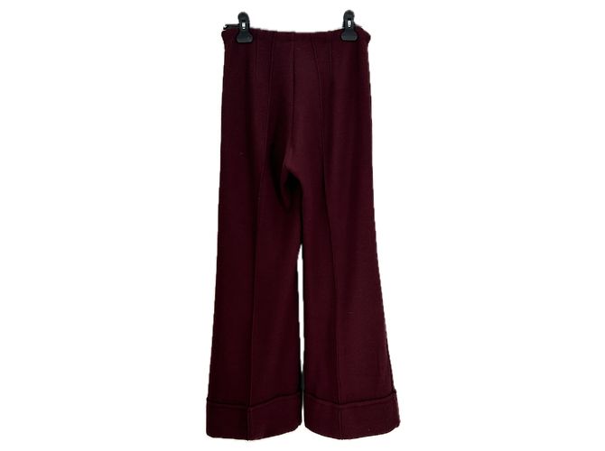Autre Marque Pantalón de lana burdeos - vista 2