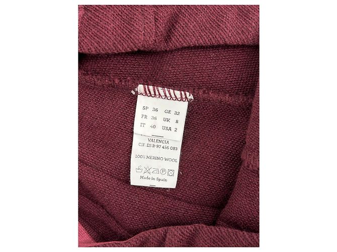 Autre Marque Pantalón de lana burdeos - vista 4