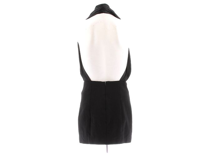 Abito nero Balmain con collo halter senza maniche - vista 2