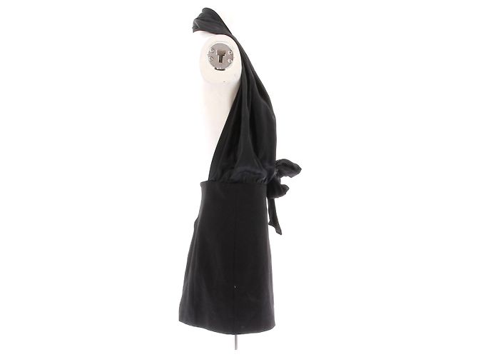 Abito nero Balmain con collo halter senza maniche - vista 3
