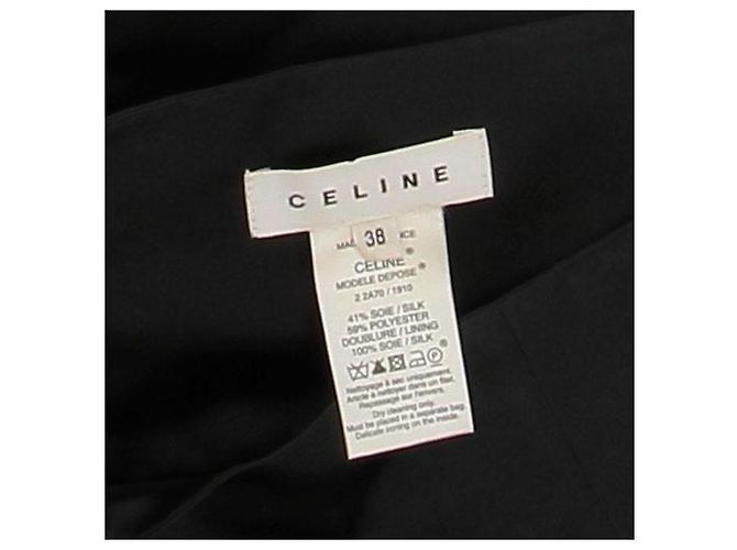 Falda midi de mezcla de seda negra Céline Negro - vista 5