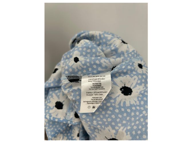 Autre Marque RIXO Maxikleid aus blauer Seide mit Blumen - Ansicht 6