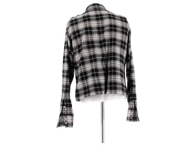 Camicia Alanui a quadri bianca e nera cotone S Nero - vista 2