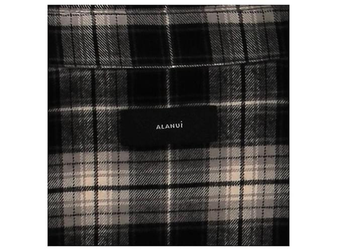 Camicia Alanui a quadri bianca e nera cotone S Nero - vista 5