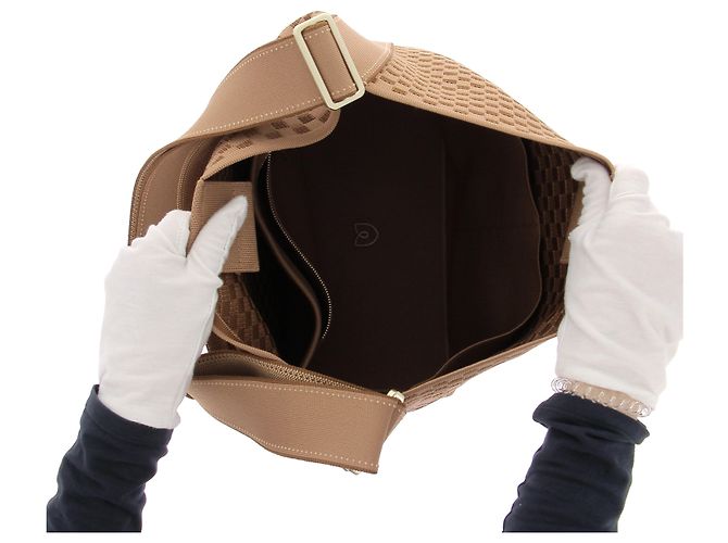 Autre Marque Borsa a secchiello con motivo intrecciato Beige - vista 9