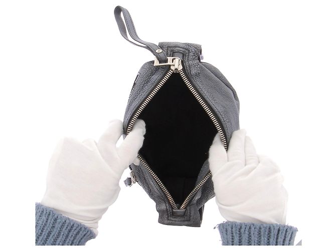 Autre Marque Bolsa clutch Dhruv Kapoor em couro azul marinho - vista 7
