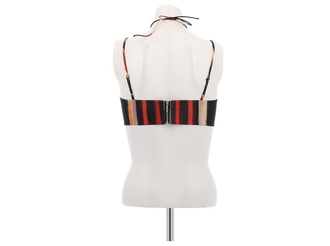 Autre Marque Top mini in seta con strisce colorate CHRISTOPHER ESBER Nero - vista 2