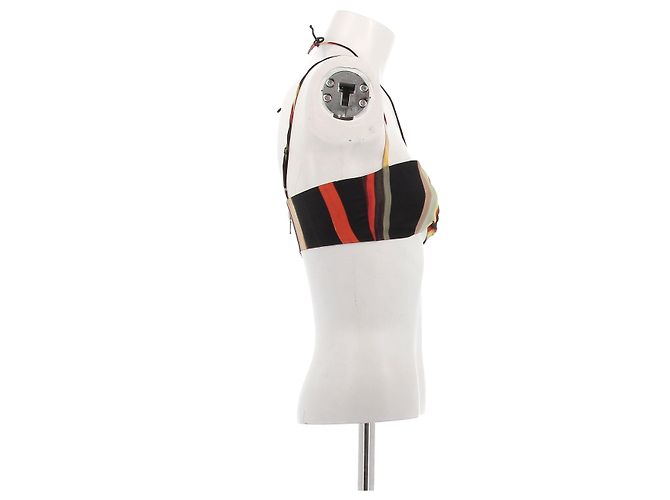 Autre Marque Top mini in seta con strisce colorate CHRISTOPHER ESBER Nero - vista 3