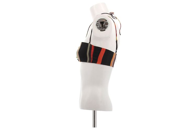 Autre Marque Top mini in seta con strisce colorate CHRISTOPHER ESBER Nero - vista 4